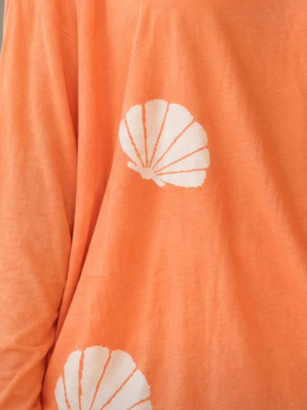 NEW Belle Beach 3x Plus Women’s Orange Shell-Print Summer Sweater - Picture 3 of 4